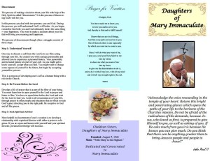 Daughters of Immaculate Mary - Brochure